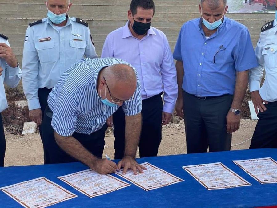 الاحتفال بوضع حجر الأساس لمحطة الإطفاء والإنقاذ في عرابة